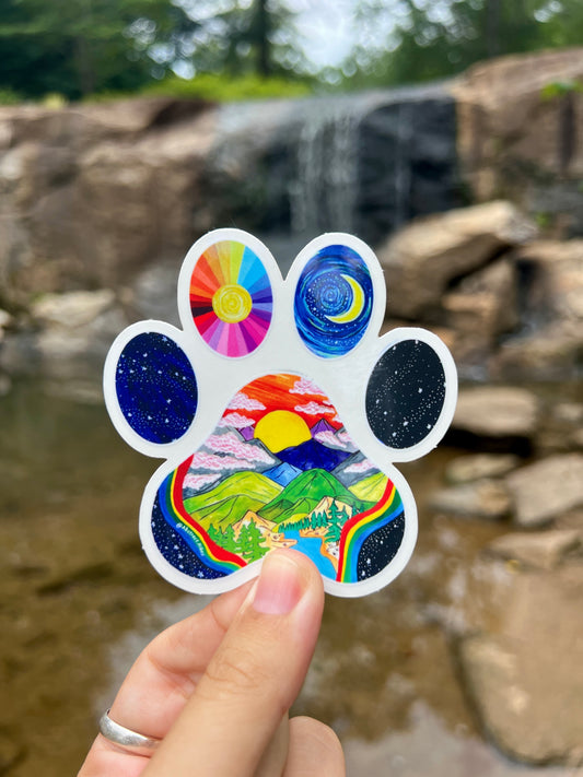 Adventure Sticker: "Paw Power" Clear Border