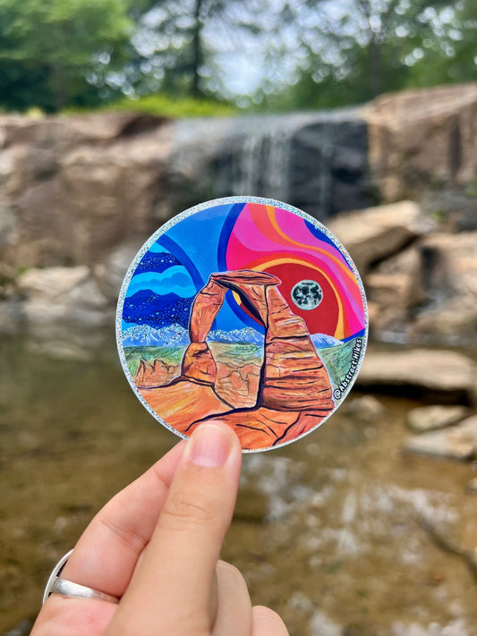 Adventure Sticker: "Delicate Arch" Pixie Dust Border
