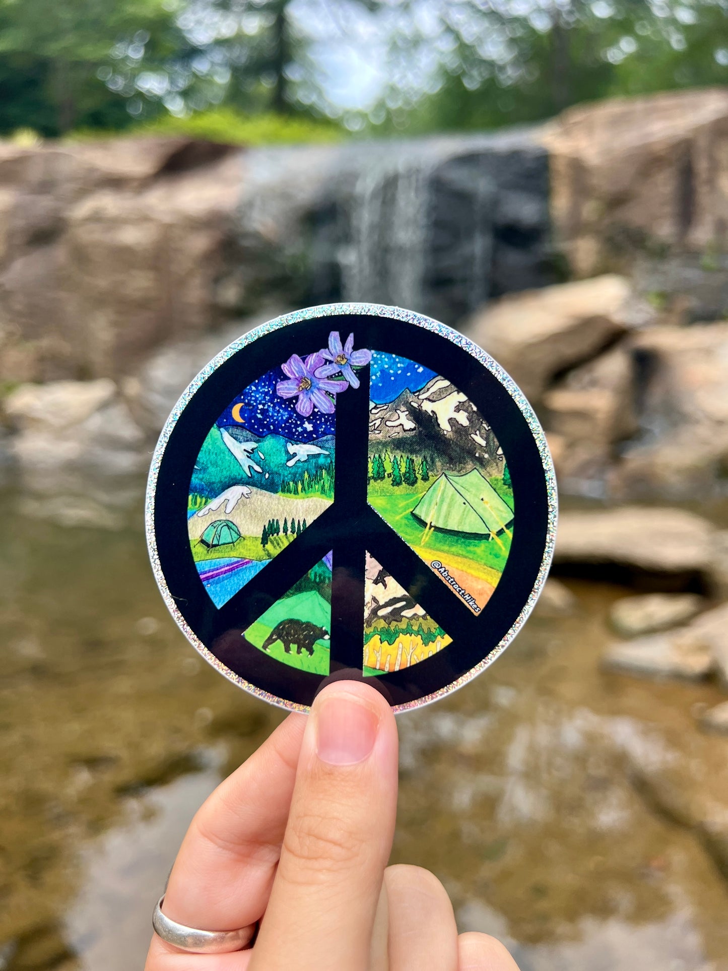 Adventure Sticker: "Peaceful Camper" Pixie Dust Border