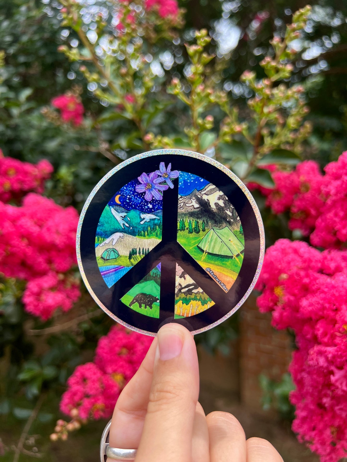 Adventure Sticker: "Peaceful Camper" Pixie Dust Border