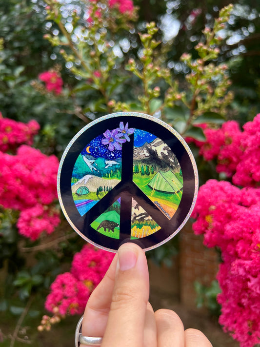 Adventure Sticker: "Peaceful Camper" Pixie Dust Border