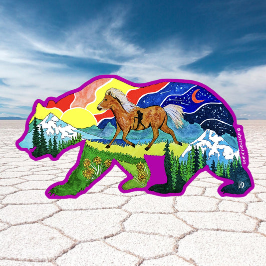 Hiking Sticker: "Pony Bear"
