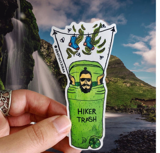 Hiking Sticker: "Hiker Trash Man"