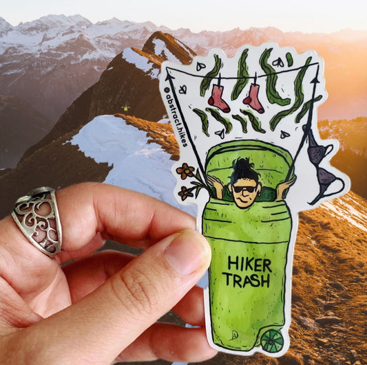 Hiking Sticker: "Hiker Trash Woman"