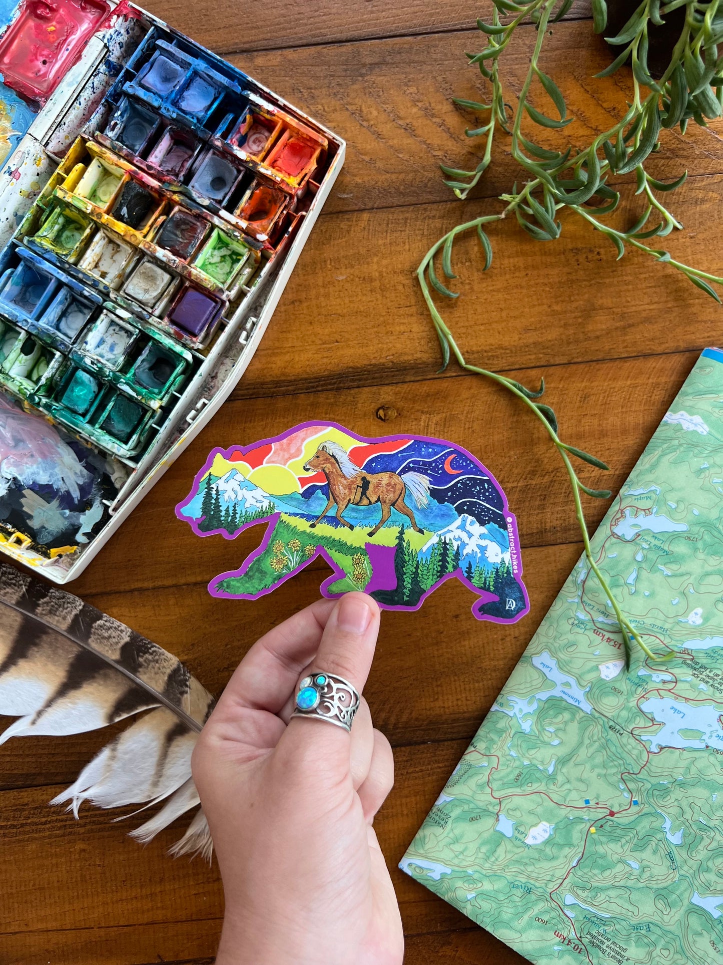 Hiking Sticker: "Pony Bear"