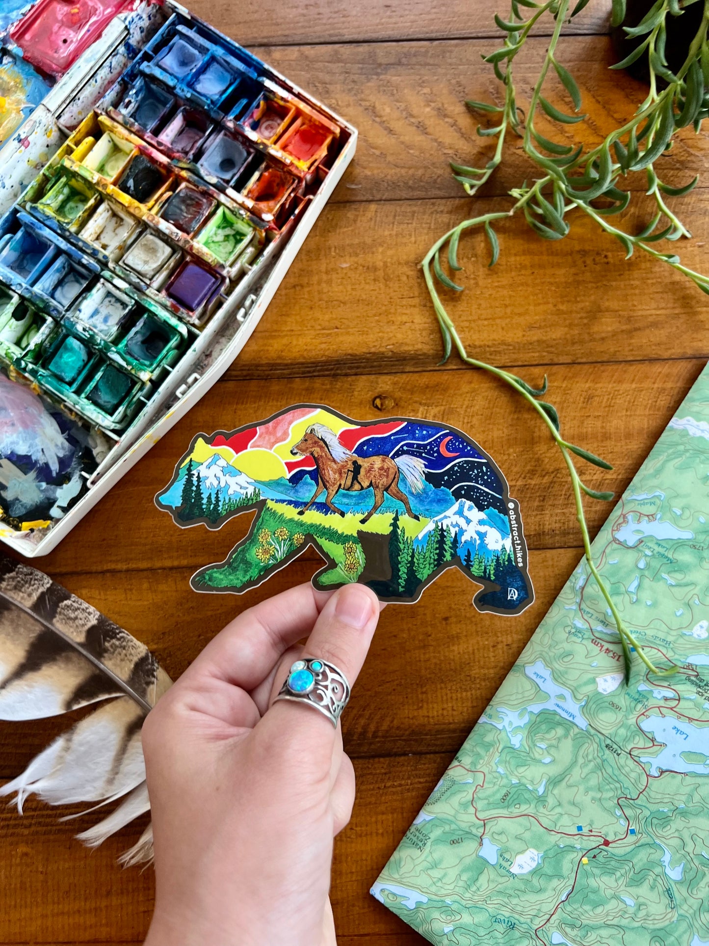 Hiking Sticker: "Pony Bear"
