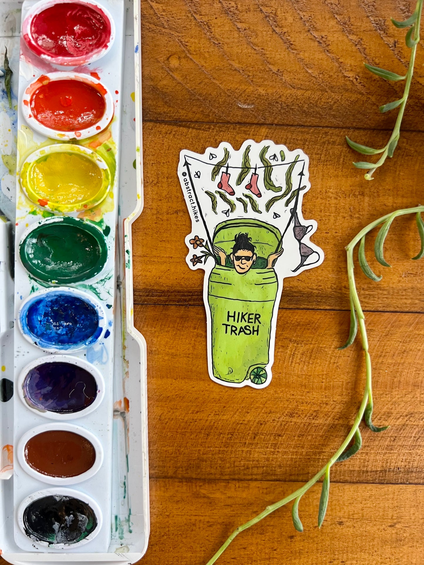 Hiking Sticker: "Hiker Trash Woman"