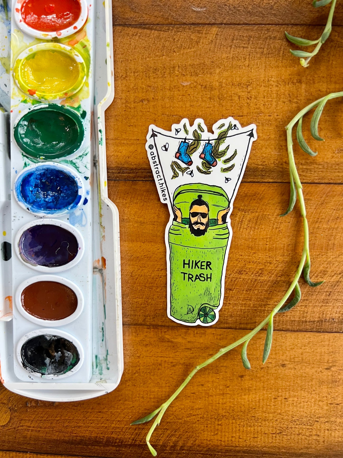 Hiking Sticker: "Hiker Trash Man"