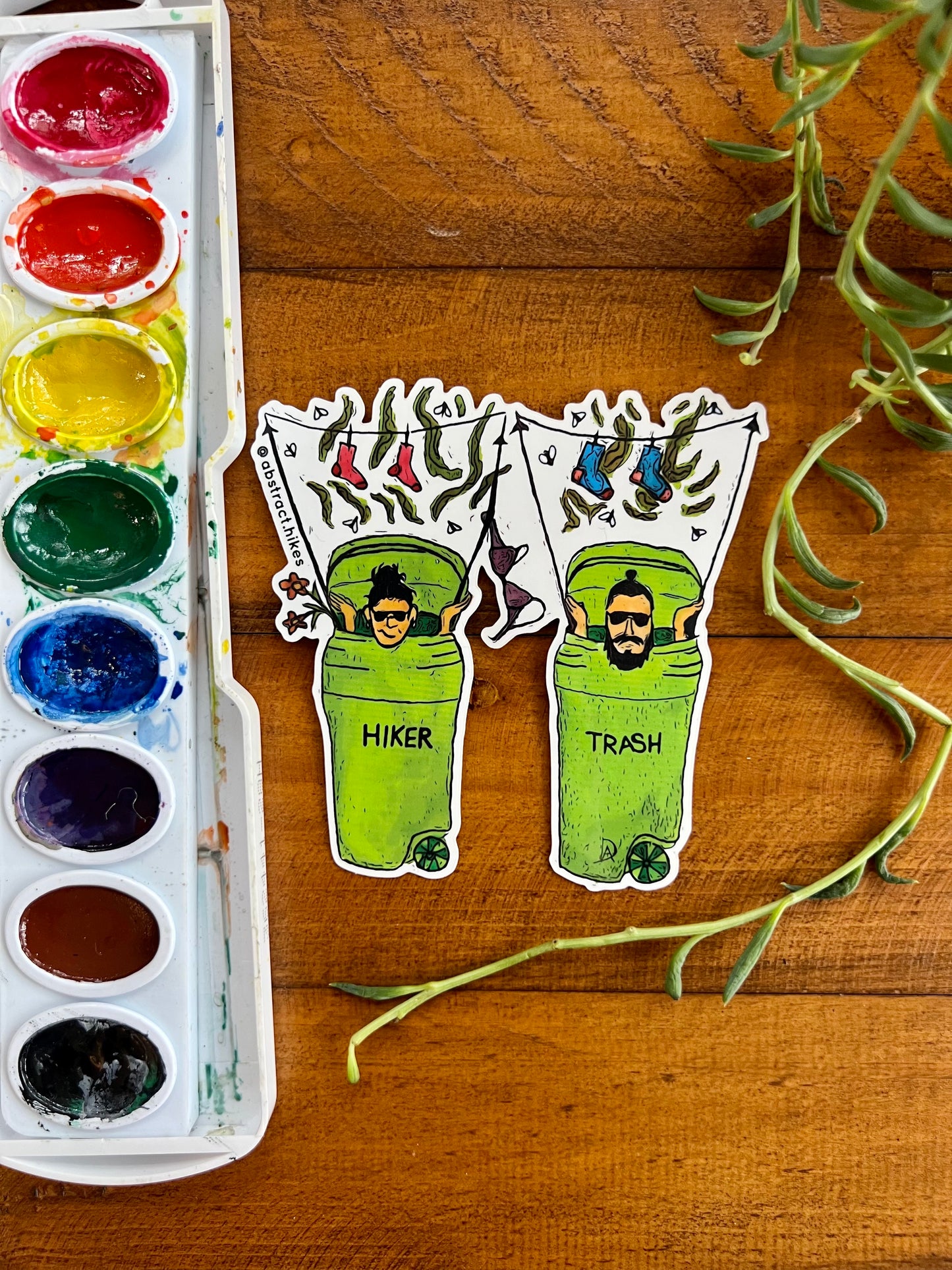 Hiking Sticker: "Hiker Trash Couple"