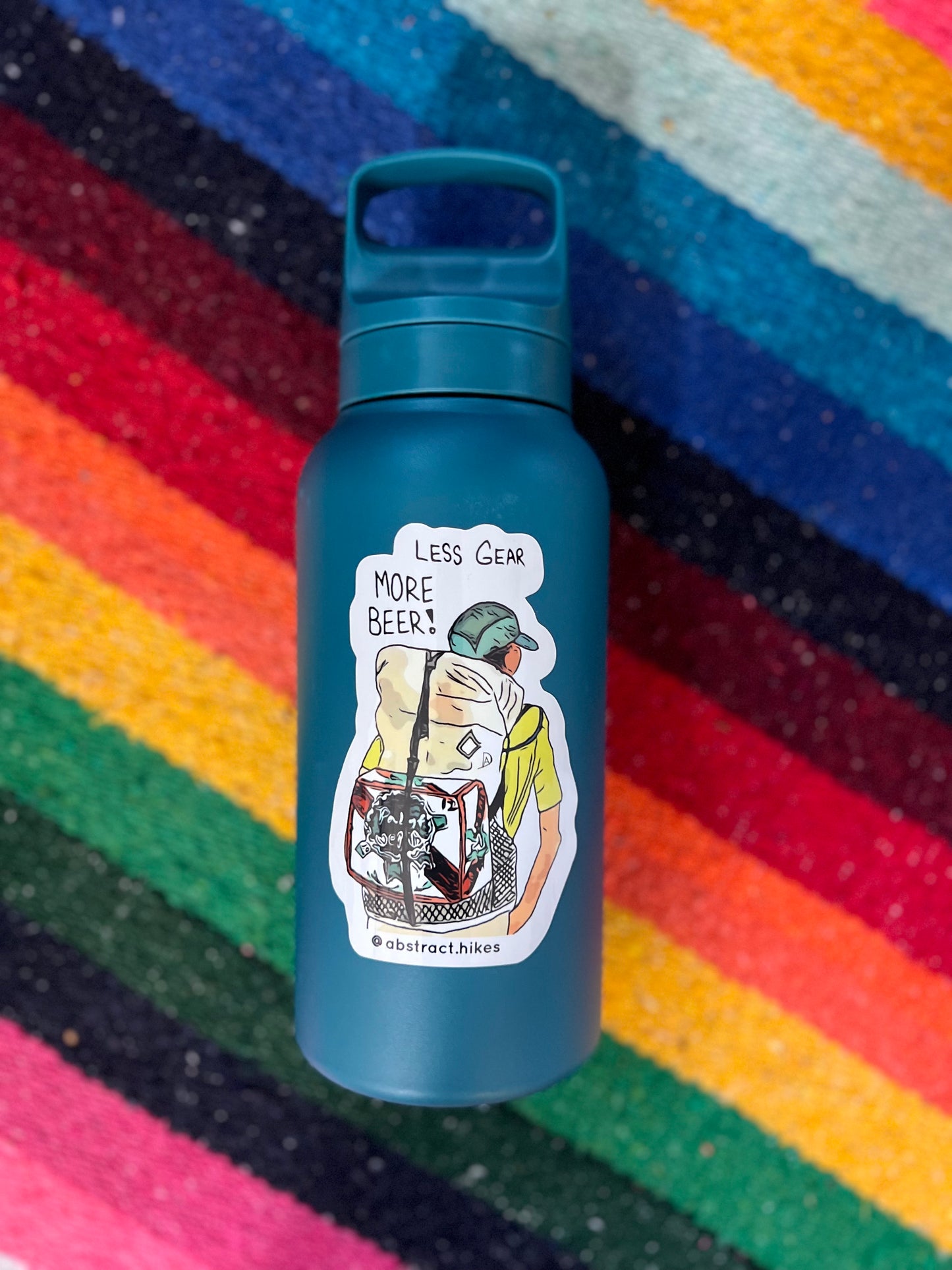 Hiking Sticker: "Less Gear More Beer!"
