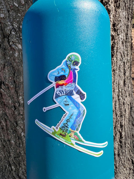 Adventure Sticker: "Skier Gal"