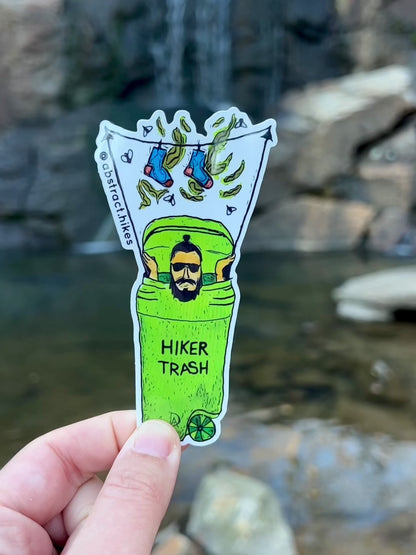 Hiking Sticker: "Hiker Trash Man"