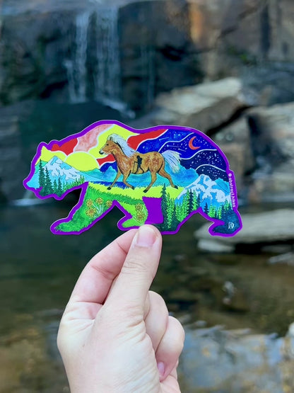Hiking Sticker: "Pony Bear"