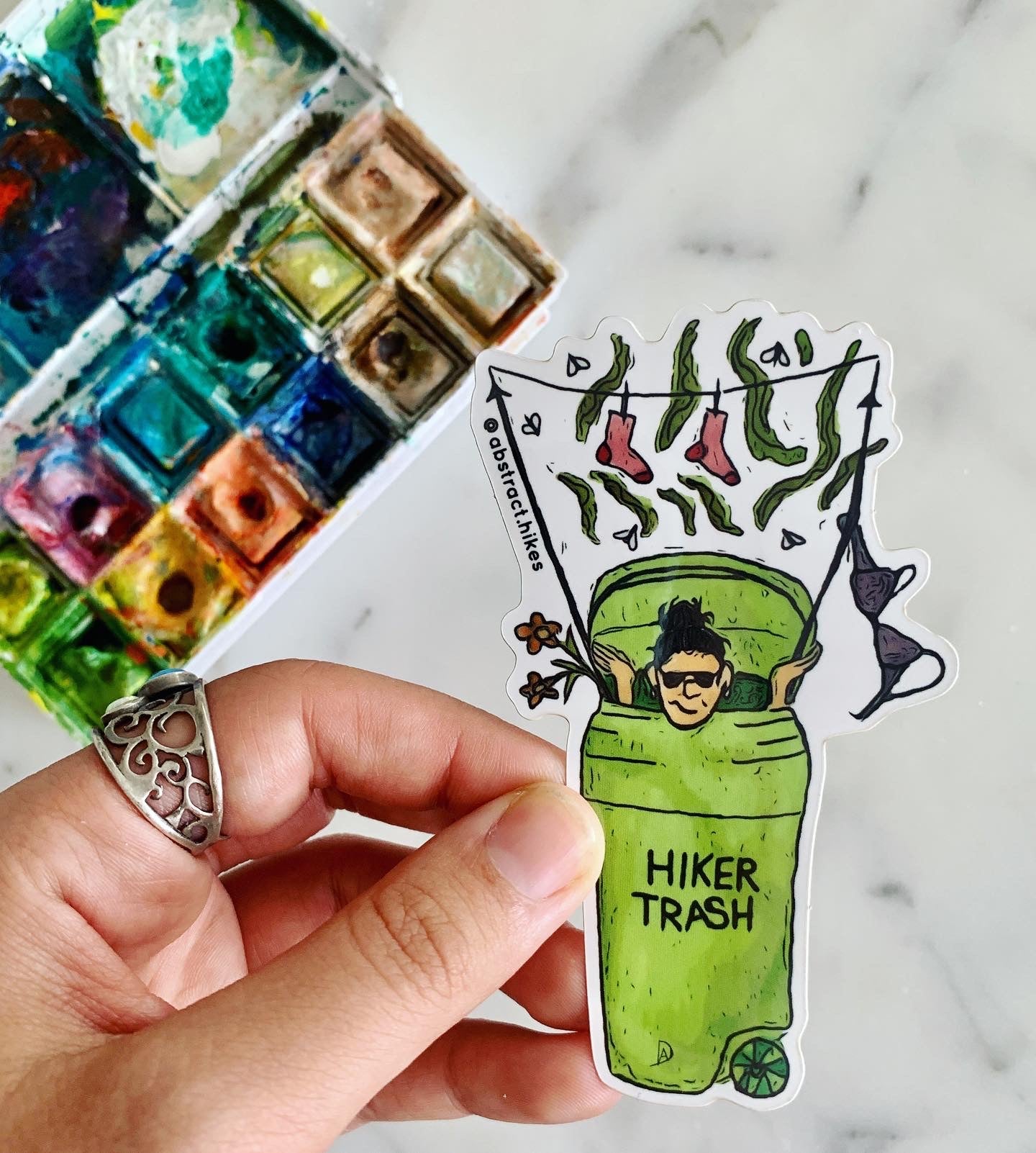 Hiking Sticker: "Hiker Trash Woman"