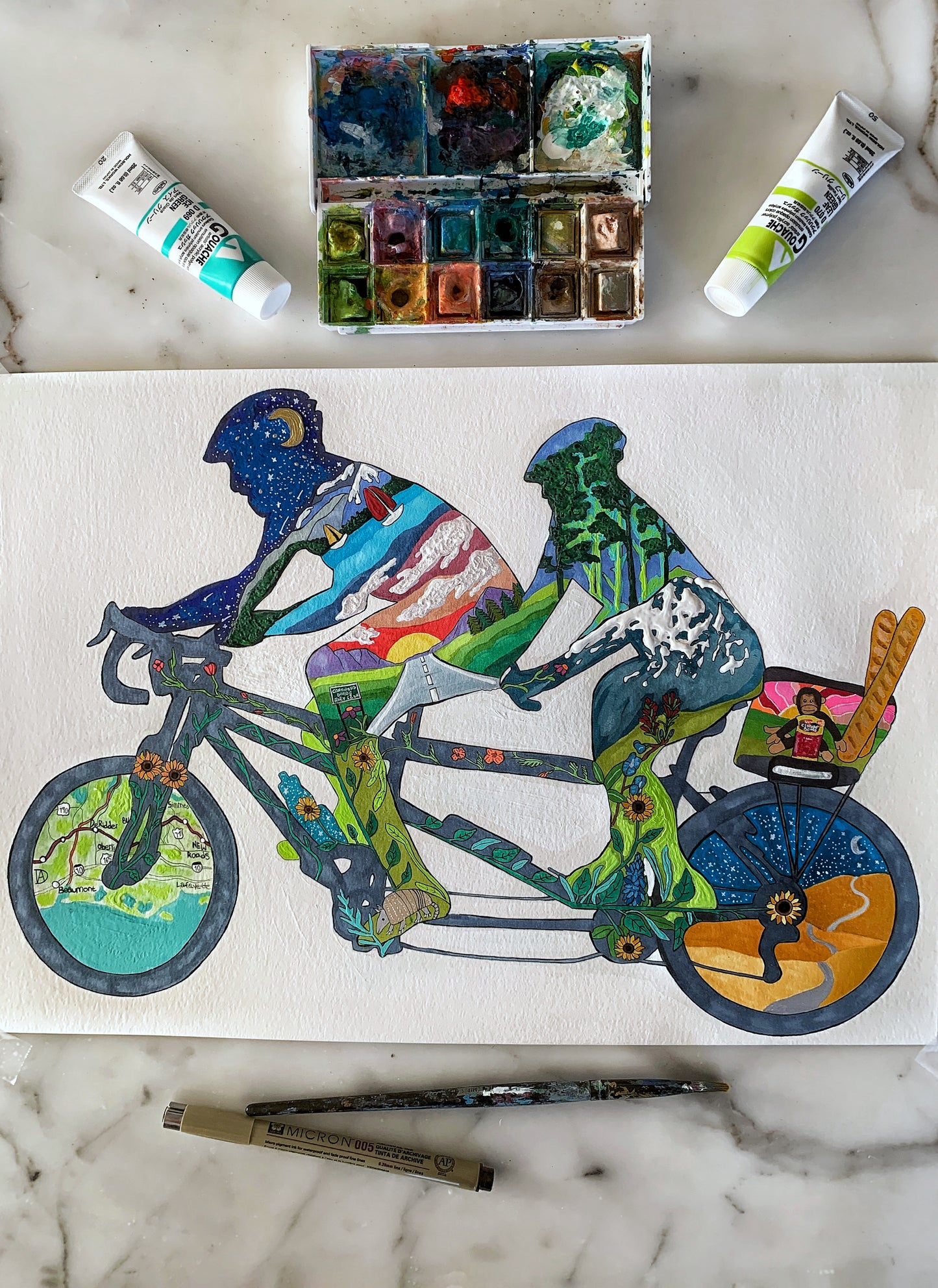Biking Sticker: "Tandem Dreams"