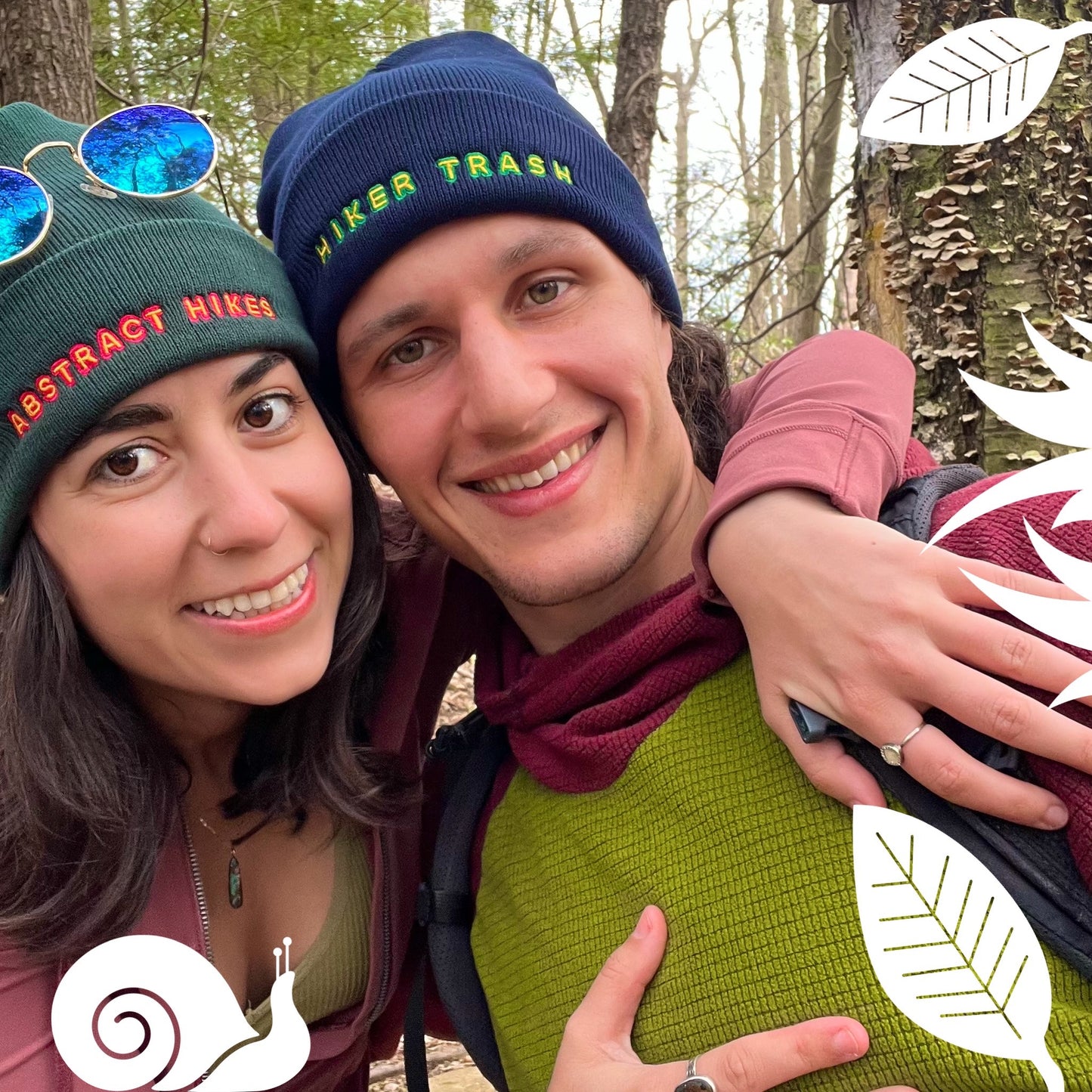 Abstract Hikes Embroidered Beanie