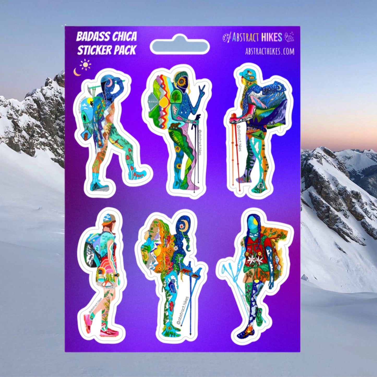 Hiking Sticker:Badass Chica Sticker Sheet Mini Size