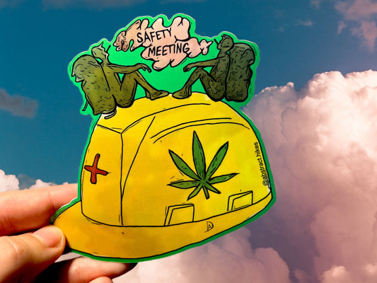 Hiking Sticker: "Safety Meeting"