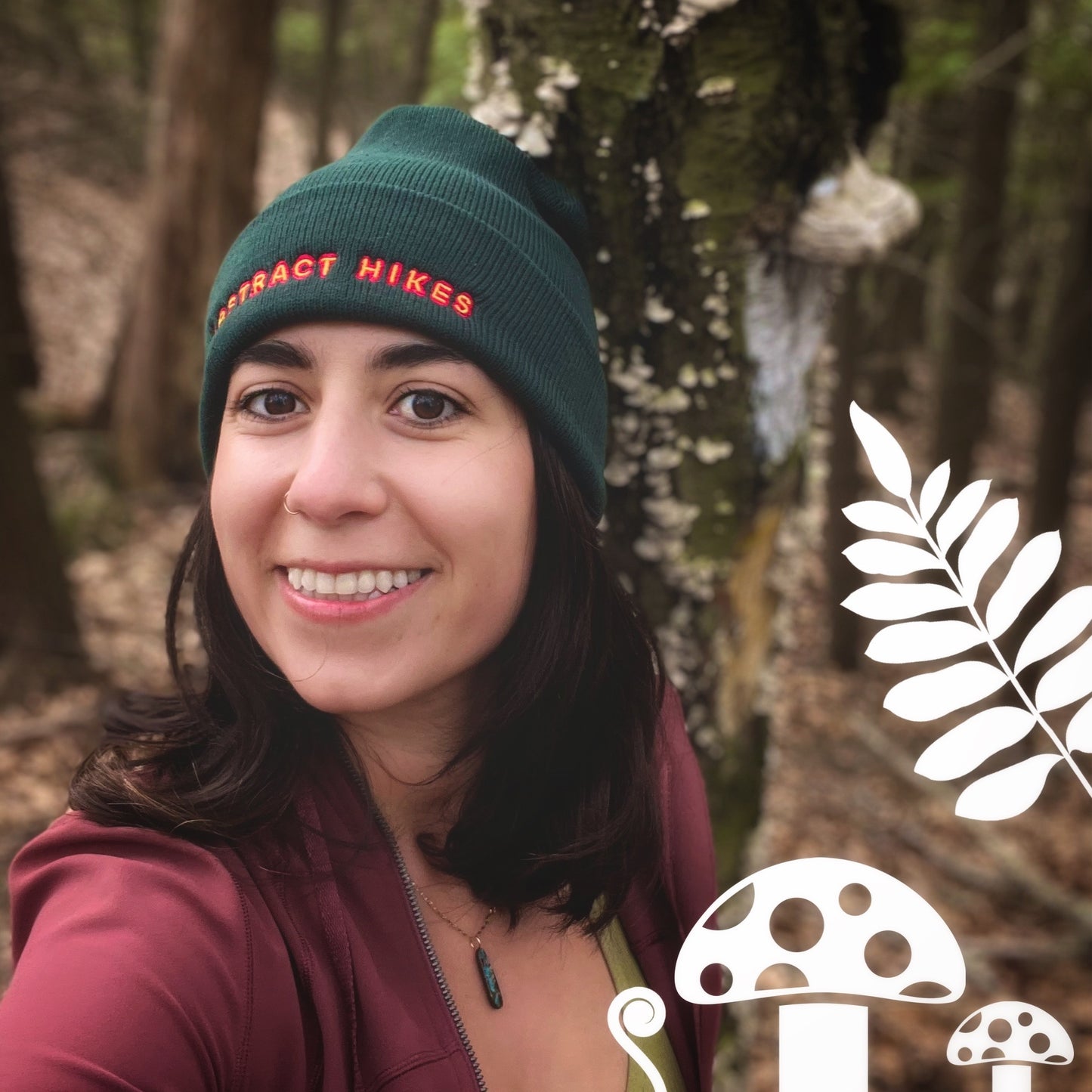 Abstract Hikes Embroidered Beanie