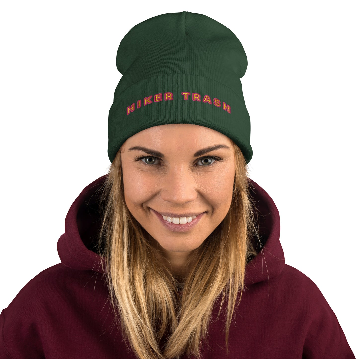 Hiker Trash Embroidered Beanie V2