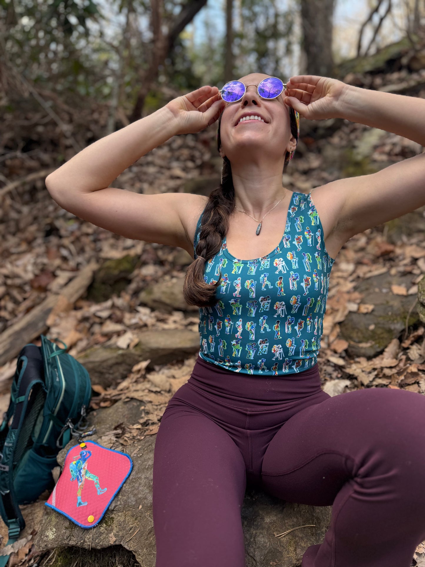 Backpacker Print Crop Top