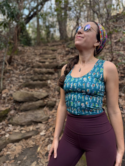 Backpacker Print Crop Top