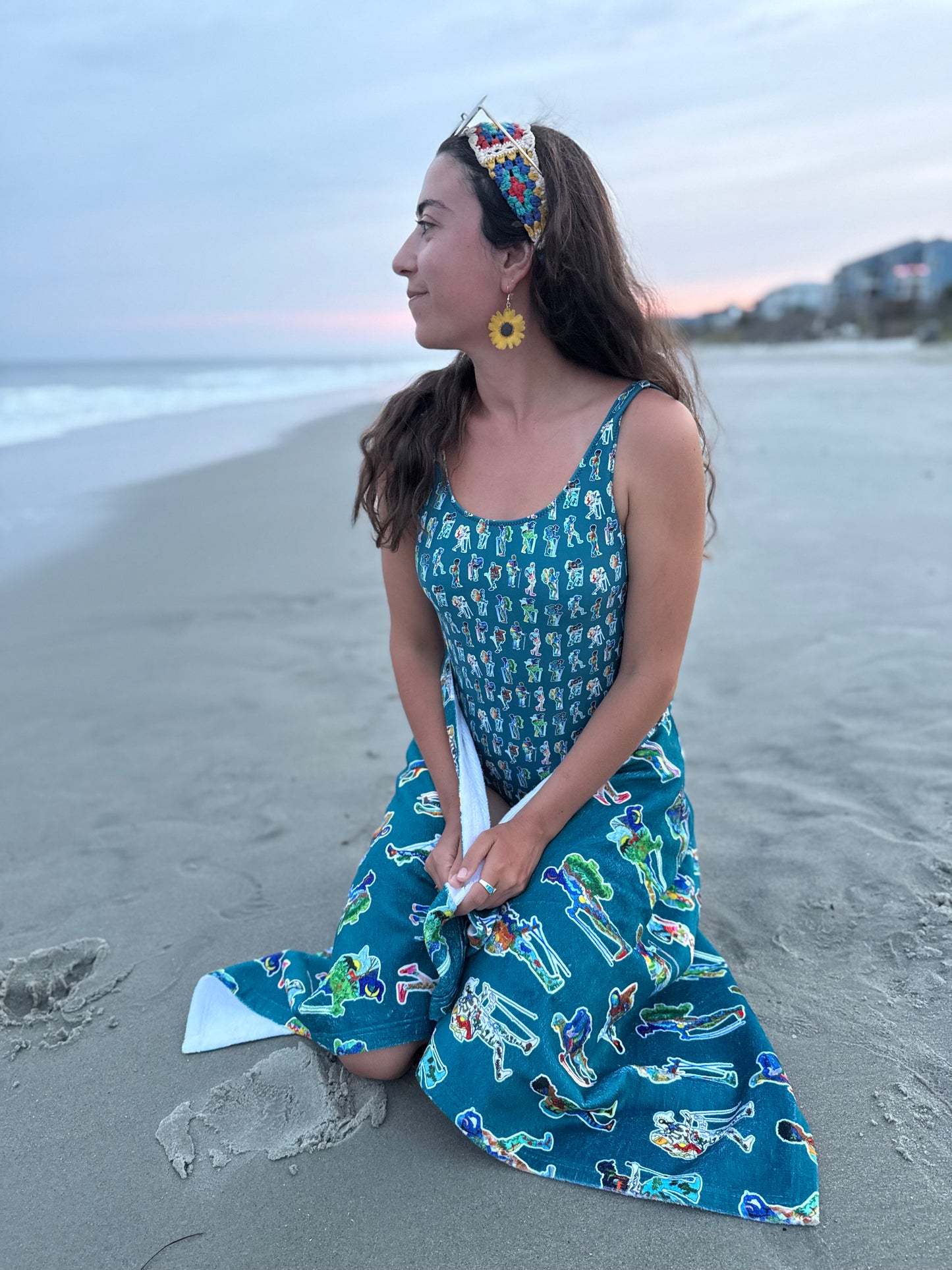 Backpacker Print One-Piece Swimsuit