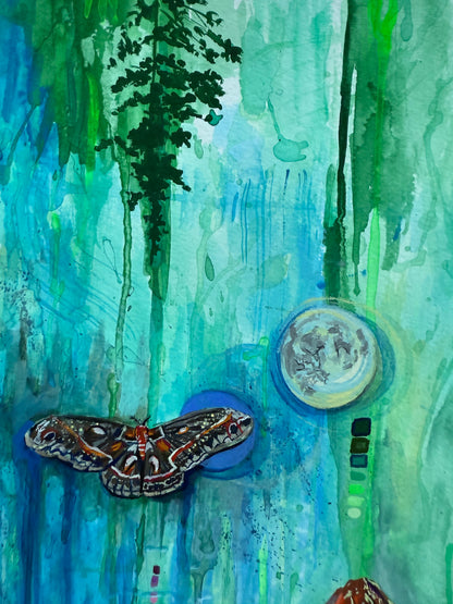 New Moon Rising Framed Canvas