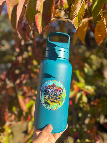 Hiking Sticker: "The Trail Provides" Glitter Border