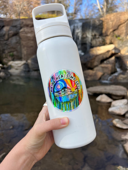 Hiking Sticker: "Hiking Heals My Soul" Holographic