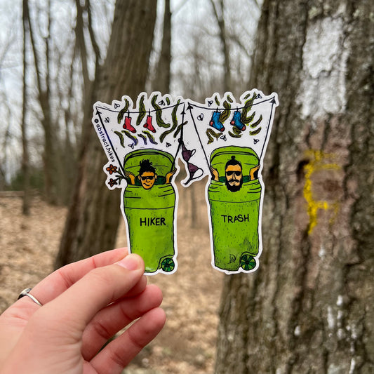 Hiking Sticker: "Hiker Trash Couple"